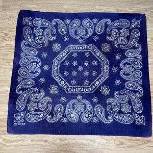 Vintage fast color elephant trunk up blue bandanna 1950’s No tears, holes. Rare!